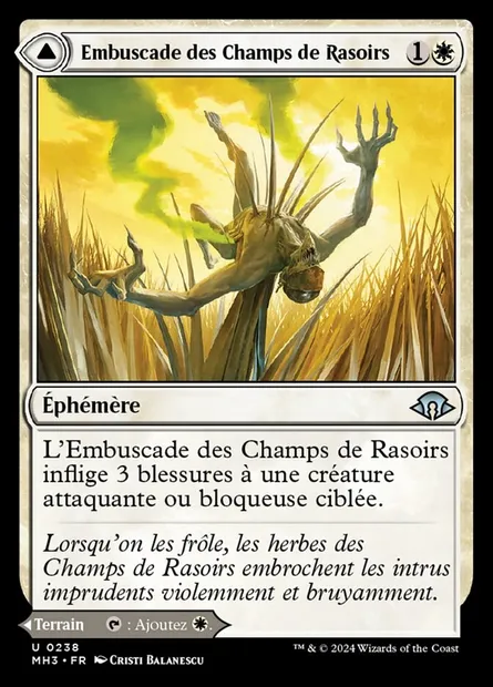 Embuscade des Champs de Rasoirs // Herbage des Champs de Rasoirs, carte Magic MH3 238 — extension Modern Horizons 3