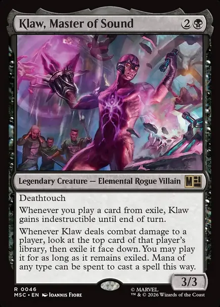 Klaw, Master of Sound, Magic card MSC 46 — Marvel Super Heroes Commander set