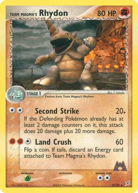 Team Magma's Rhydon, Pokémon card MA 22 — Team Magma vs Team Aqua set