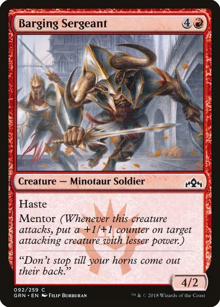 Barging Sergeant, Magic card GRN 92 — Guilds of Ravnica set