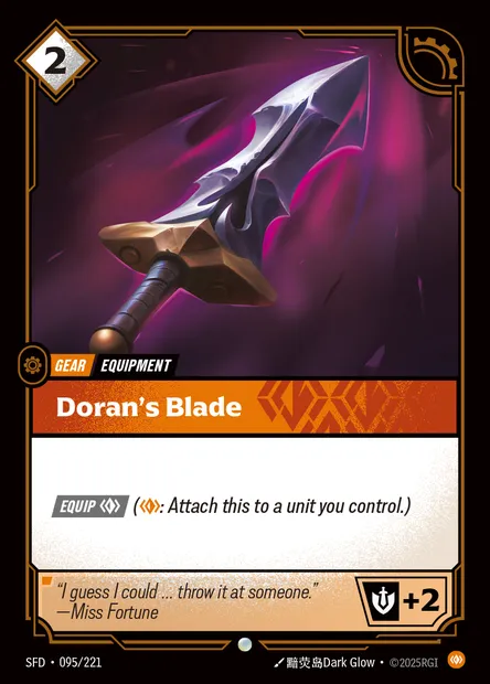Doran's Blade, carte Riftbound SFD 095 — extension Spiritforged