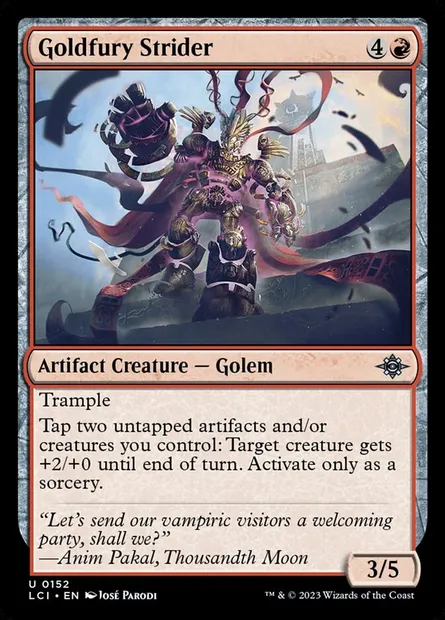 Goldfury Strider, Magic card LCI 152 — The Lost Caverns of Ixalan set