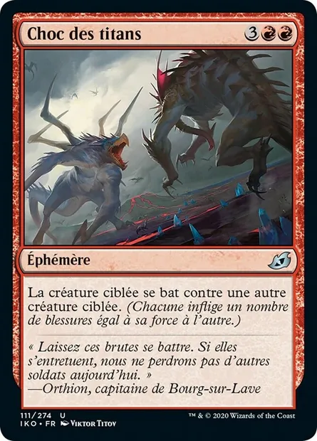 Choc des titans, carte Magic IKO 111 — extension Ikoria: Lair of Behemoths