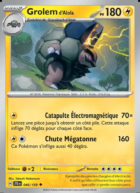 Grolem d'Alola, carte Pokémon JTG 046 — extension Aventures Ensemble
