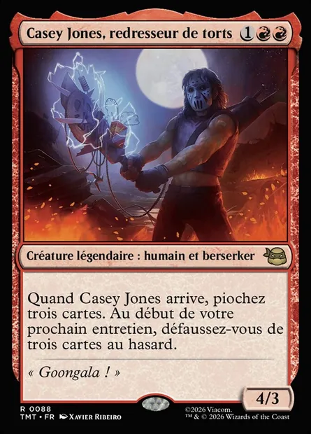 Casey Jones, redresseur de torts, carte Magic TMT 88 — extension Teenage Mutant Ninja Turtles