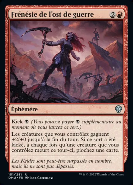 Frénésie de l'ost de guerre, carte Magic DMU 151 — extension Dominaria Uni