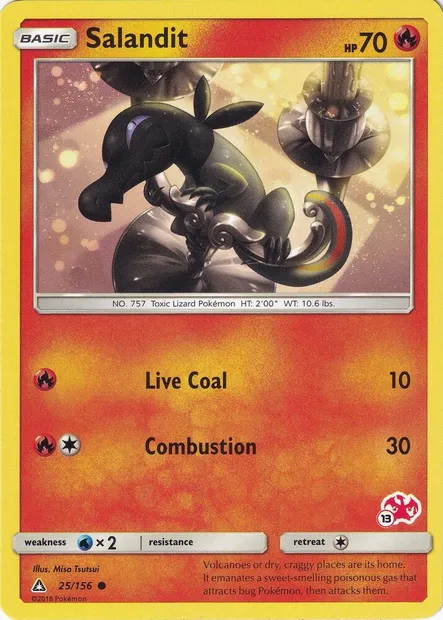 Salandit, Pokémon card BA20 025c-13 — Battle Academy 2020 set