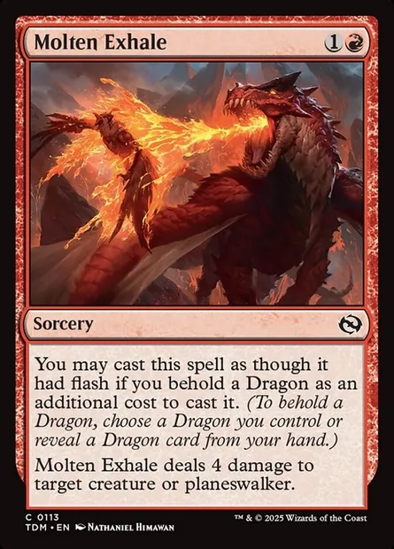 Molten Exhale, Magic card TDM 113 — Tarkir: Dragonstorm set