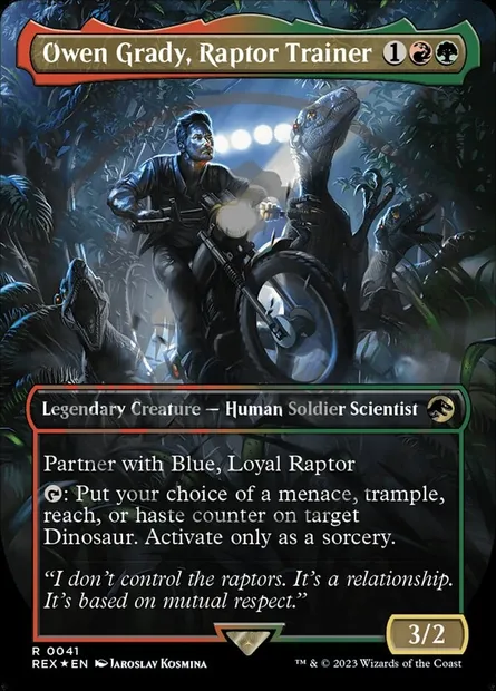 Owen Grady, Raptor Trainer, Magic card REX 41 — Jurassic World Collection set