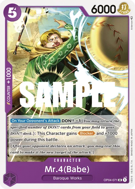 Mr 4(Babe), carte One Piece OP04-071 — extension KINGDOMS OF INTRIGUE