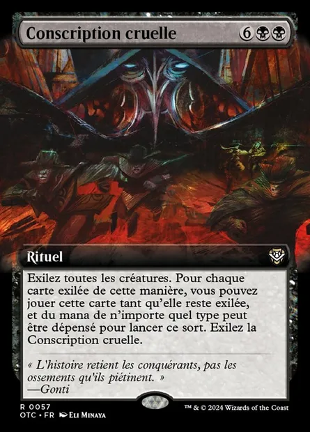 Conscription cruelle, carte Magic OTC 57 — extension Outlaws of Thunder Junction Commander