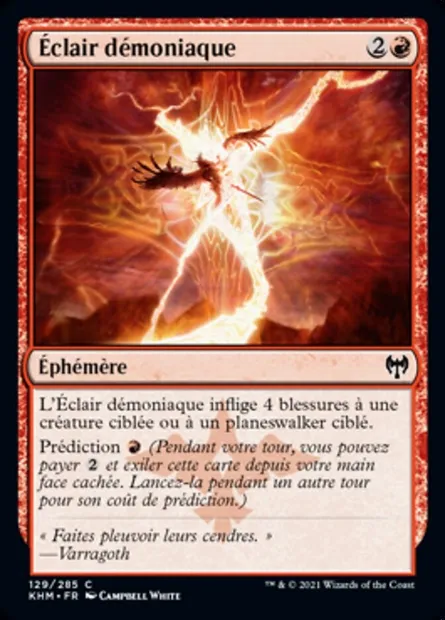 Éclair démoniaque, carte Magic KHM 129 — extension Kaldheim
