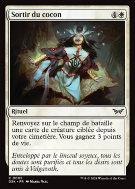 Sortir du cocon, carte Magic DSK 5 — extension Duskmourn: House of Horror