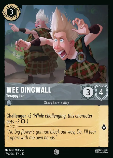 Wee Dingwall - Scrappy Lad, Disney Lorcana card CH12-176 — Wilds Unknown set