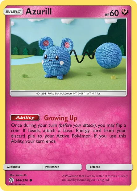 Azurill, Pokémon card CEC 146 — Cosmic Eclipse set