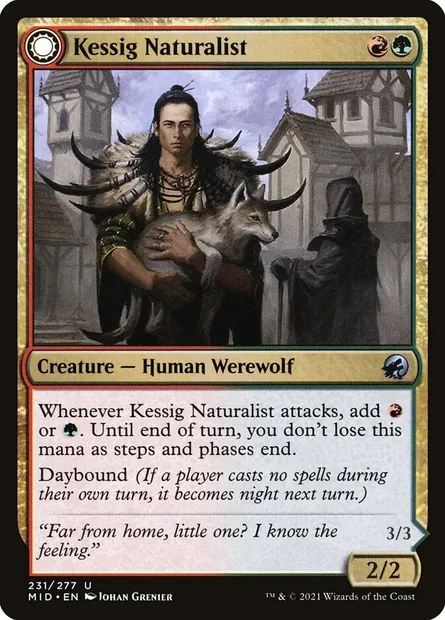 Kessig Naturalist // Lord of the Ulvenwald, Magic card MID 231 — Innistrad: Midnight Hunt set