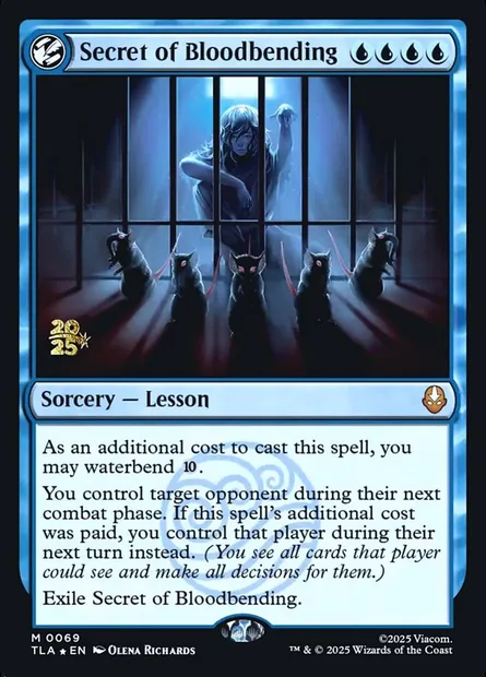 Secret de la maîtrise du Sang, carte Magic PTLA 69s — extension Avatar: The Last Airbender Promos