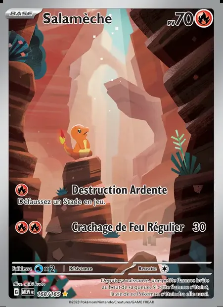 Salamèche, carte Pokémon MEW 168 — extension 151
