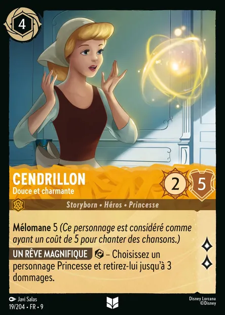 Cendrillon - Douce et charmante, carte Disney Lorcana CH9-019 — extension Fabuleux