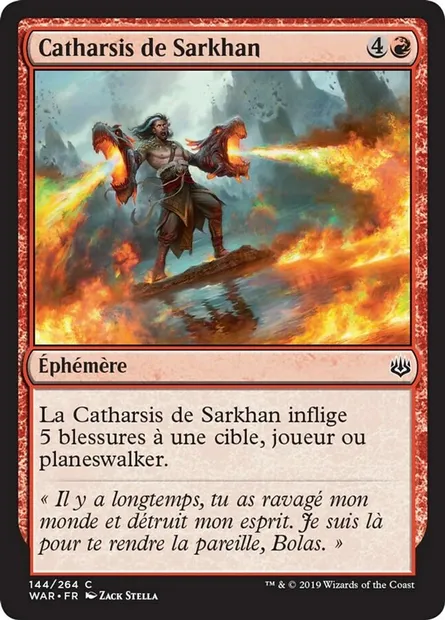 Catharsis de Sarkhan, carte Magic WAR 144 — extension La guerre des Planeswalkers