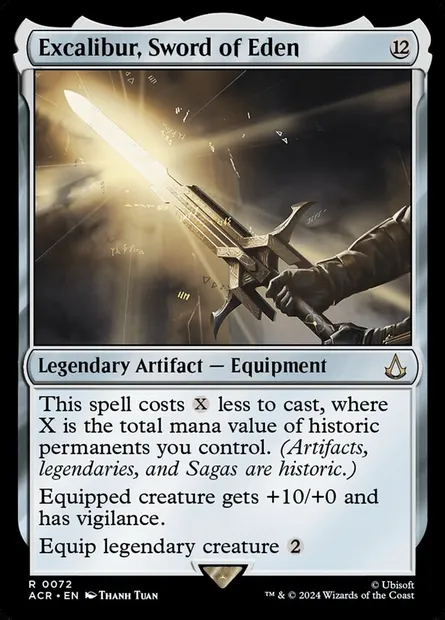 Excalibur, Sword of Eden, Magic card ACR 72 — Assassin's Creed set