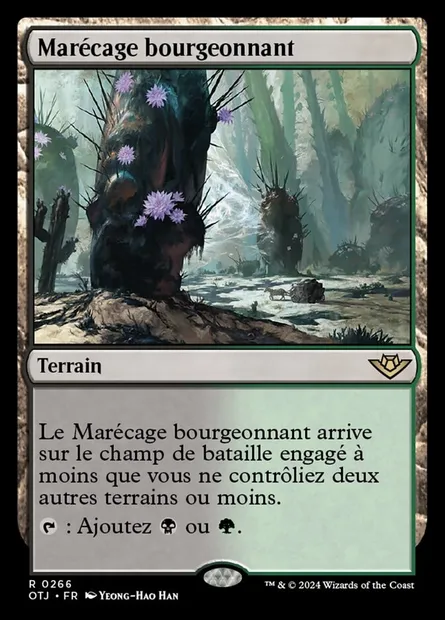 Marécage bourgeonnant, carte Magic OTJ 266 — extension Outlaws of Thunder Junction