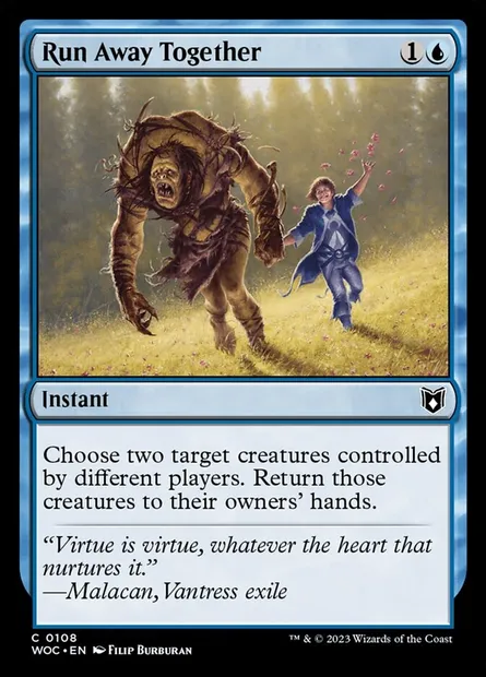 Run Away Together, Magic card WOC 108 — Wilds of Eldraine Commander set