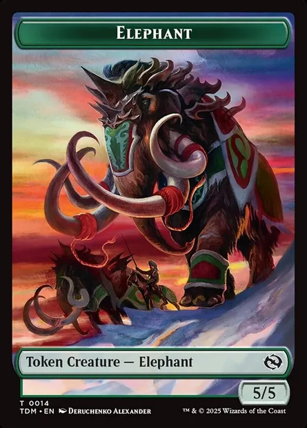 Elephant, carte Magic TTDM 14 — extension Tarkir: Dragonstorm Tokens