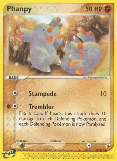 Phanpy, Pokémon card RS 62 — Ruby & Sapphire set