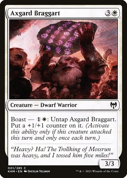 Axgard Braggart, Magic card KHM 1 — Kaldheim set