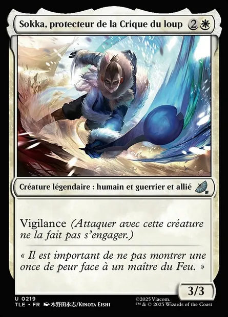 Sokka, protecteur de la Crique du loup, carte Magic TLE 219 — extension Avatar: The Last Airbender Eternal