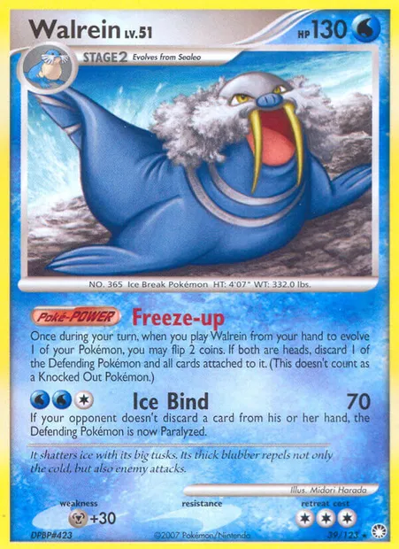 Walrein, Pokémon card MT 39 — Mysterious Treasures set