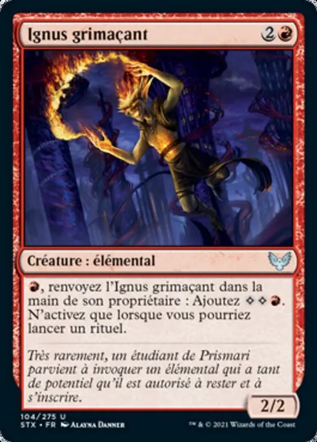 Ignus grimaçant, carte Magic STX 104 — extension Strixhaven: l'Académie des Mages