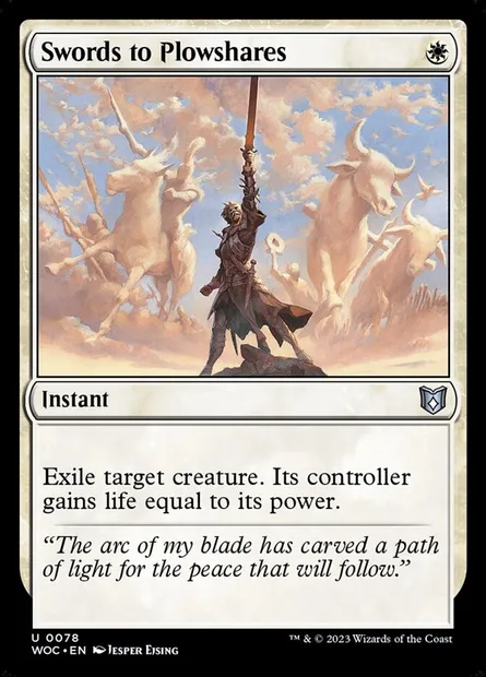 Swords to Plowshares, Magic card WOC 78 — Wilds of Eldraine Commander set