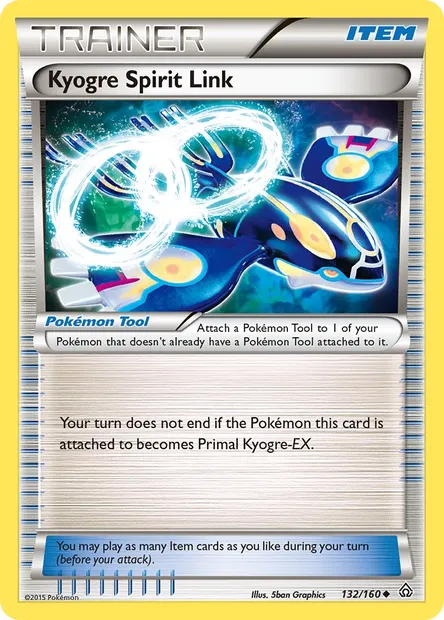 Kyogre Spirit Link, Pokémon card PRC 132 — Primal Clash set