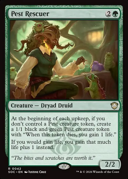 Pest Rescuer, Magic card SOC 42 — Secrets of Strixhaven Commander set