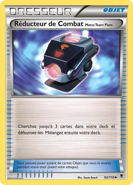 Réducteur de Combat Matos Team Flare, carte Pokémon PHF 92 — extension Vigueur Spectrale