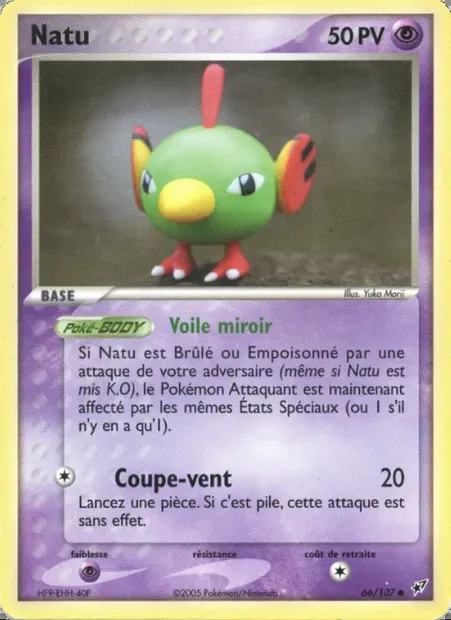 Natu, carte Pokémon DX 66 — extension EX Deoxys