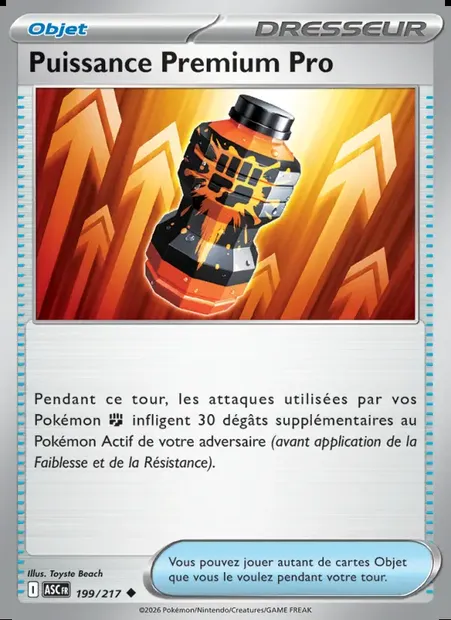Puissance Premium Pro, carte Pokémon ASC 199 — extension Héros Transcendants