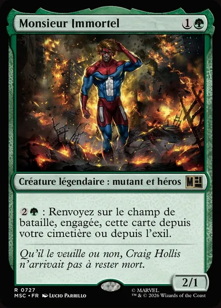 Monsieur Immortel, carte Magic MSC 727 — extension Marvel Super Heroes Commander