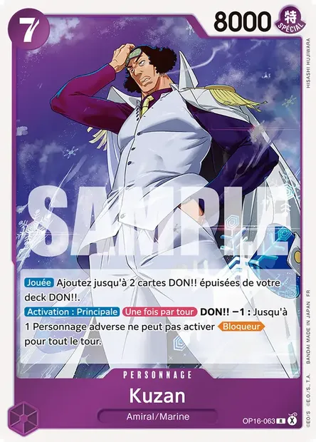 Kuzan, carte One Piece OP16-063 — extension L'HEURE DE LA BATAILLE DÉCISIVE