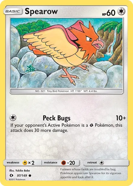 Spearow, Pokémon card SUM 97 — Sun & Moon set