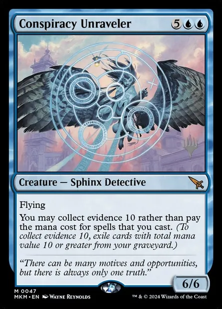 Conspiracy Unraveler, Magic card PMKM 47p — Murders at Karlov Manor Promos set