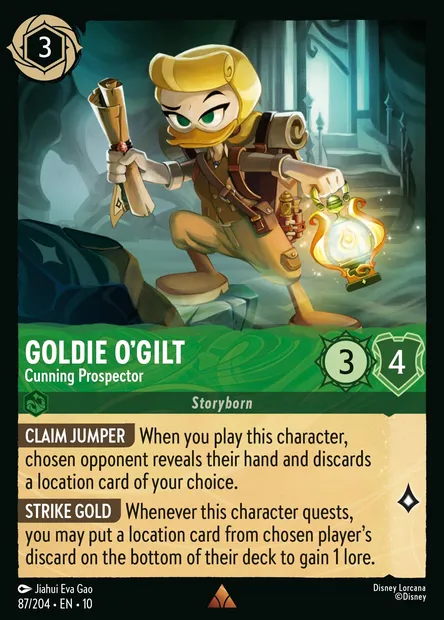 Goldie O'Gilt - Cunning Prospector, Disney Lorcana card CH10-087 — Whispers in the Well set
