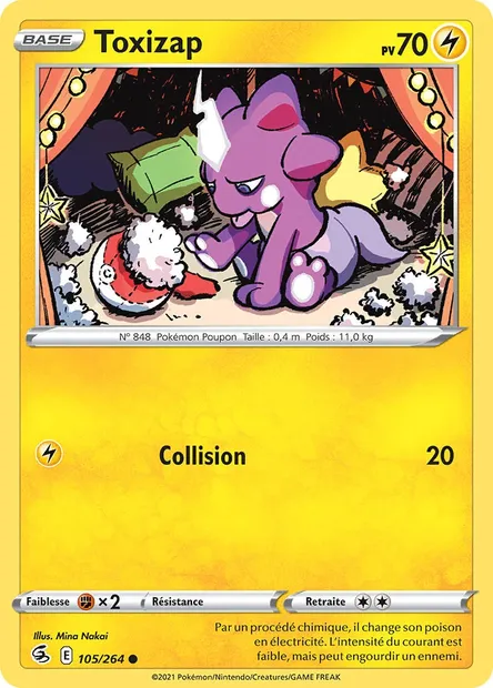 Toxizap, carte Pokémon FST 105 — extension Poing de Fusion