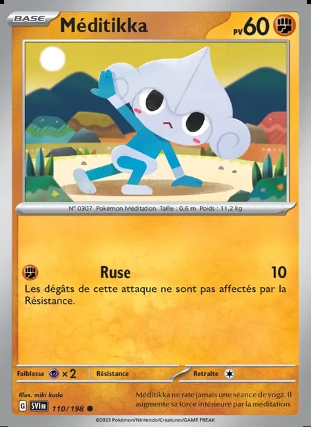 Méditikka, carte Pokémon SVI 110 — extension Écarlate et Violet