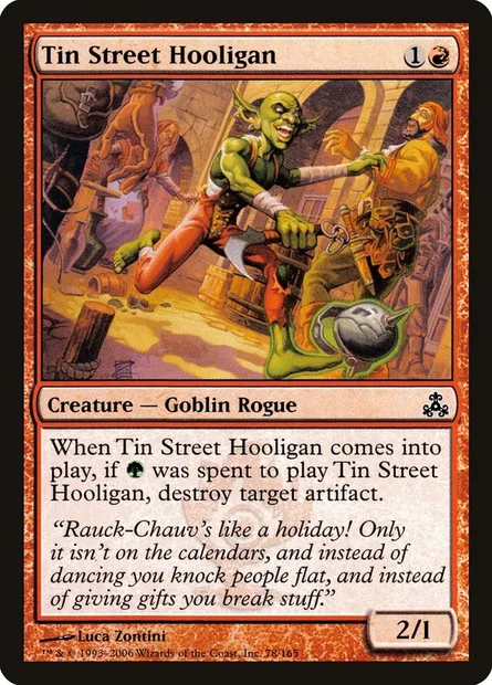Tin Street Hooligan, Magic card GPT 78 — Guildpact set