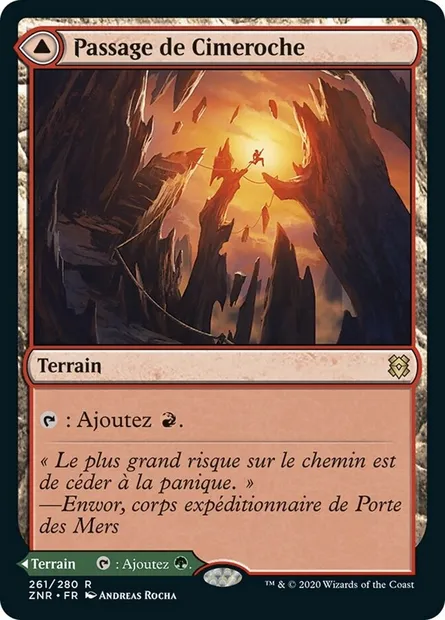 Passage de Cimeroche // Passage de Cimebois, carte Magic ZNR 261 — extension Renaissance de Zendikar