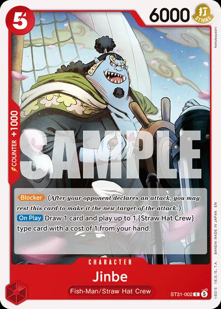 Jinbe, One Piece card ST31-002 — RED Monkey.D.Luffy set