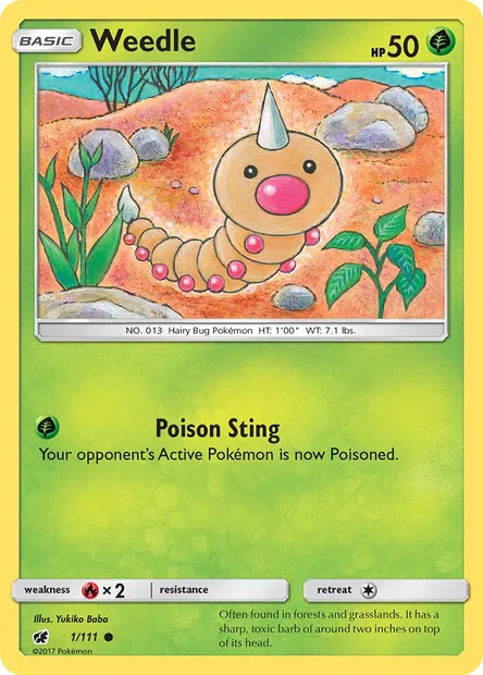 Weedle, Pokémon card CIN 1 — Crimson Invasion set